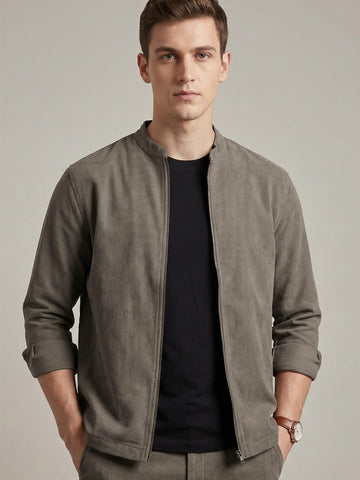 Men's MudBrown 2-Way Stretch Casual Shacket