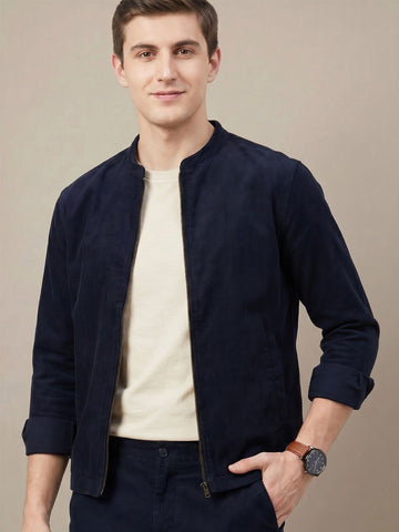 Men's Navy 2-Way Stretch Casual Shacket