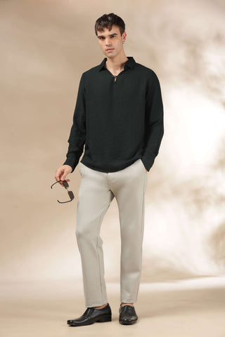 Men's BottleGreen Breathable Non-Iron Smart Casual Shirt