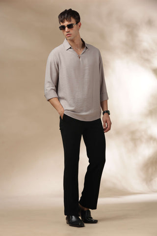 Men's LightGrey Breathable Non-Iron Smart Casual Shirt