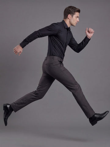 Wrinkle Free 4-Way Stretch Solid Formal Pants