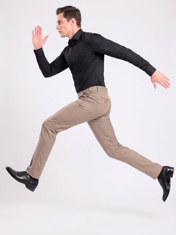 Wrinkle Free 4-Way Stretch Solid Formal Pants