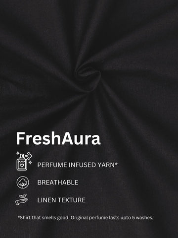 FreshAura: Perfume Finish Cotton Linen Solid Formal Shirt