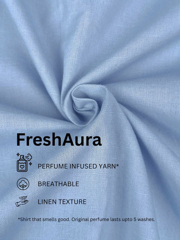 FreshAura: Perfume Finish Cotton Linen Solid Formal Shirt