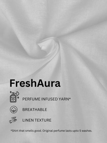 FreshAura: Perfume Finish Cotton Linen Solid Formal Shirt