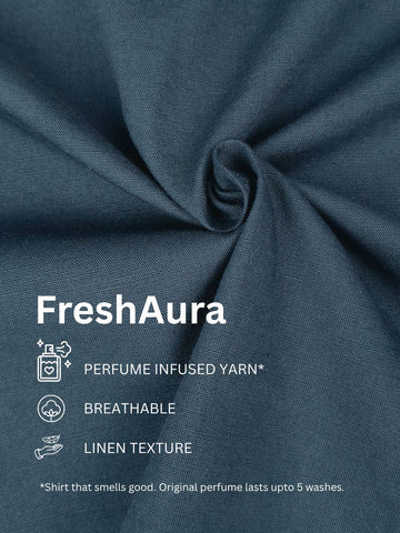 FreshAura: Perfume Finish Cotton Linen Solid Formal Shirt