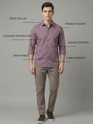 Penta-ProWeave: Rare Linen Blend 2-Way Stretch Solid Smart Casual Shirt