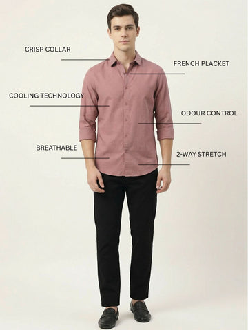 Penta-ProWeave: Rare Linen Blend 2-Way Stretch Solid Smart Casual Shirt