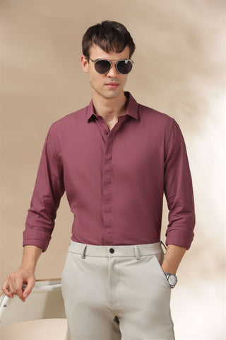 Men's FrenchOnion Solid Breathable Perfume-Finish Shirt