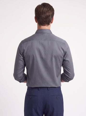Solid Satin Stretch Mercury Grey Shirt