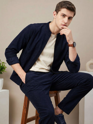 Men's Navy 2-Way Stretch Casual Shacket