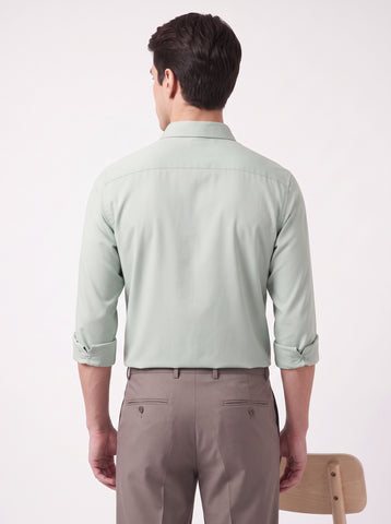 Men's  Wrinkle Free 4-Way Stretch Solid Formal Shirt