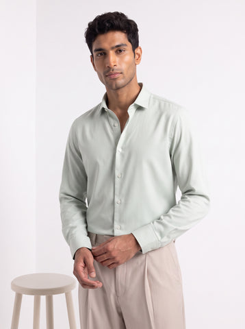 Solid Airy Non-Iron Pastel Green Shirt