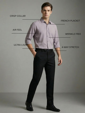 AirX: Wrinkle Free 4-Way Stretch Solid Formal Shirt