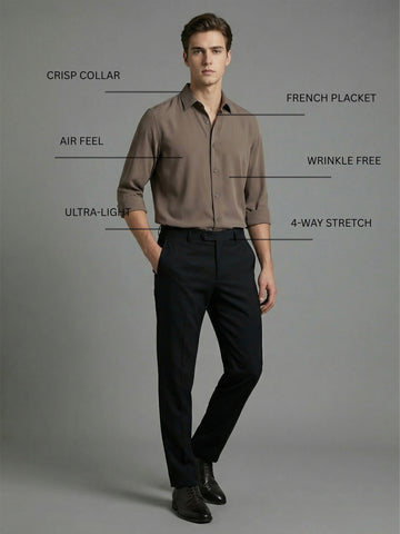 AirX: Wrinkle Free 4-Way Stretch Solid Formal Shirt