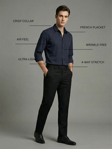 AirX: Wrinkle Free 4-Way Stretch Solid Formal Shirt
