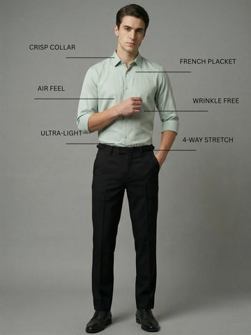 AirX: Wrinkle Free 4-Way Stretch Solid Formal Shirt