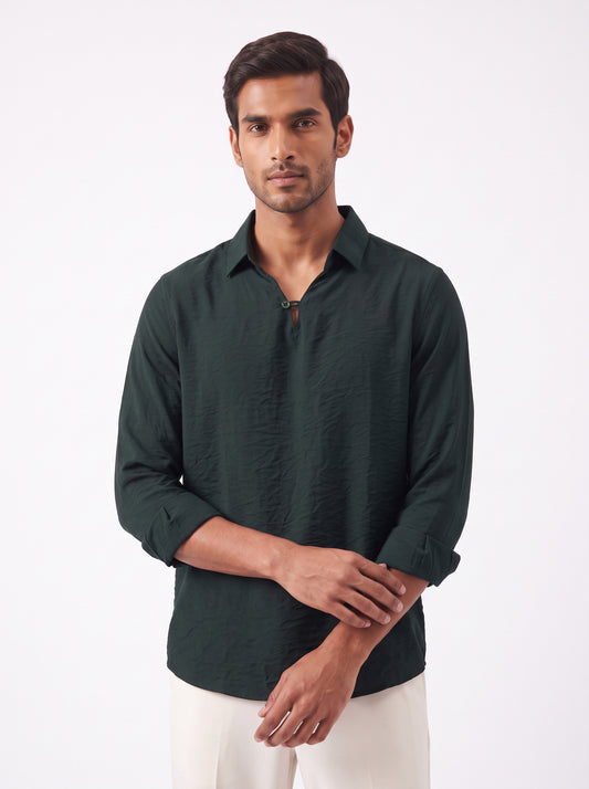 Men's BottleGreen Breathable Non-Iron Smart Casual Shirt