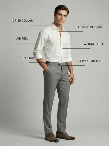 AirX: Wrinkle Free 4-Way Stretch Solid Formal Shirt