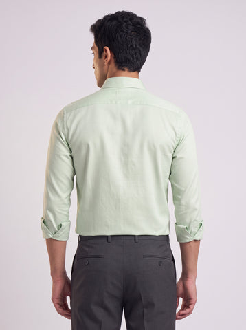 Solid Satin Stretch Pastel Green Shirt