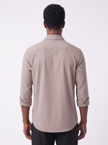 Men's  Wrinkle Free 4-Way Stretch Solid Formal Shirt