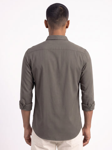 Solid Airy Non-Iron Olive Shirt