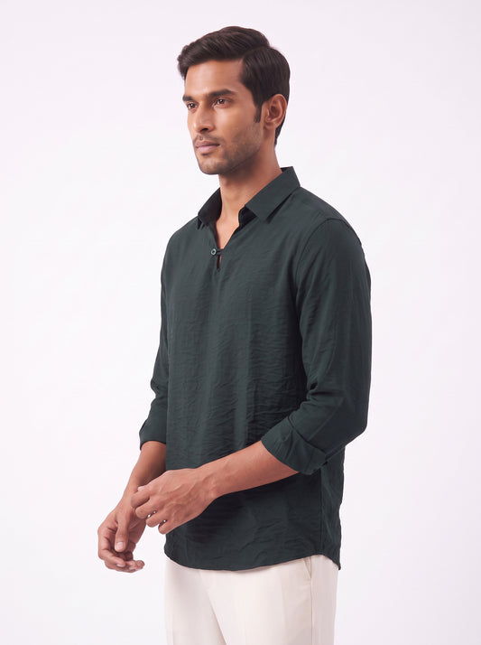Men's BottleGreen Breathable Non-Iron Smart Casual Shirt