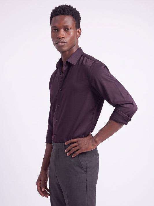 Men's  Wrinkle Free 4-Way Stretch Solid Formal Shirt