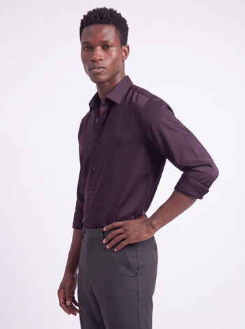Men's  Wrinkle Free 4-Way Stretch Solid Formal Shirt