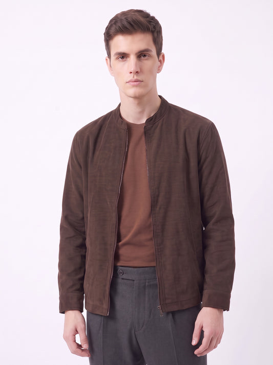 Men's Coffee 2-Way Stretch  Casual Shacket