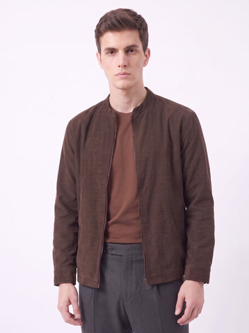 Solid Micro Corduroy Stretch Coffee Shacket