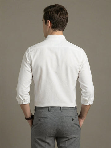 TrueOxford: Oxford Cotton 2-Way Stretch Solid Smart Casual Shirt