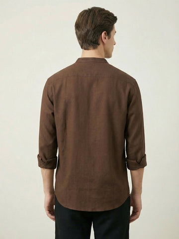 FluidLinen: Fluid Linen Breathable Solid Casual Shirt