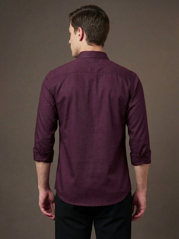 SatinPro-Max: Cotton Satin 2-Way Stretch Geometric Foil Printed Party Shirt