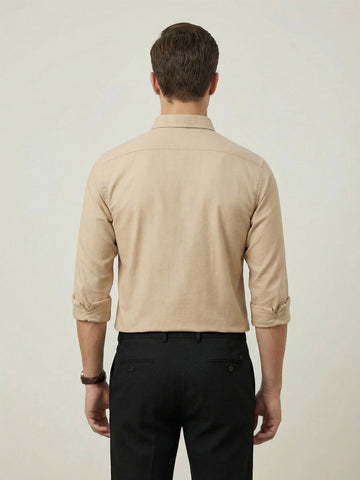 TrueOxford: Oxford Cotton 2-Way Stretch Solid Smart Casual Shirt