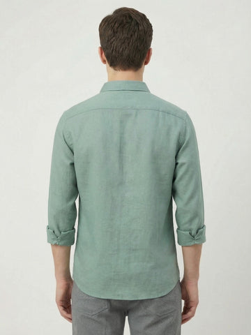Penta-ProWeave: Rare Linen Blend 2-Way Stretch Solid Smart Casual Shirt