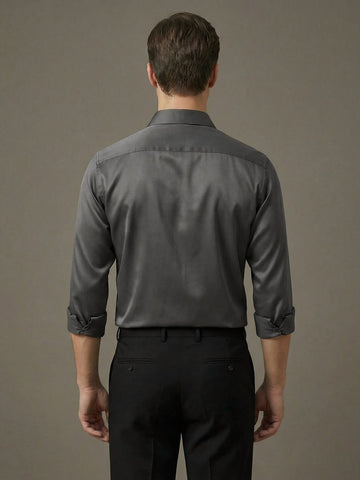 SatinPro-Lite: Satin 2-Way Stretch Solid Formal Shirt
