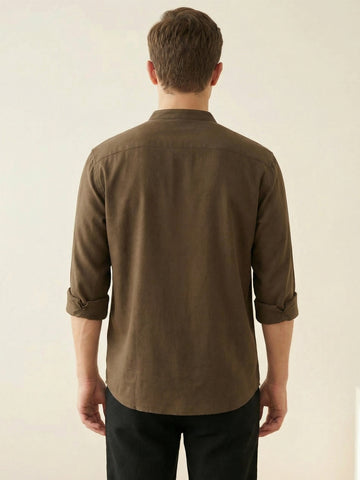 FluidLinen: Fluid Linen Breathable Solid Casual Shirt