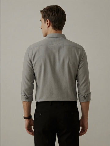 TrueOxford: Oxford Cotton 2-Way Stretch Solid Smart Casual Shirt