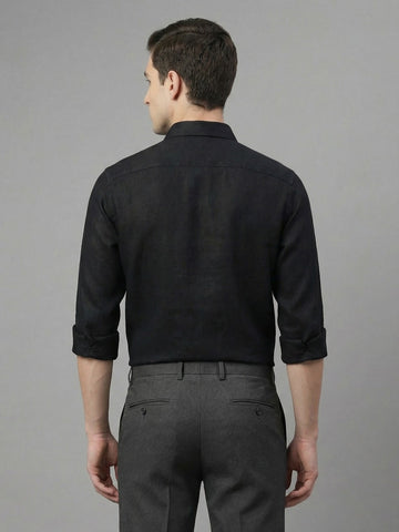 FreshAura: Perfume Finish Cotton Linen Solid Formal Shirt