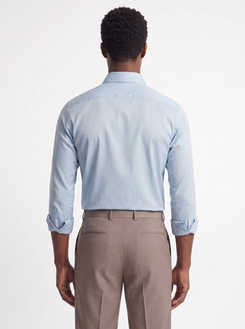 Blue Solid Formal Designer Shirt For Men by HE SPOKE