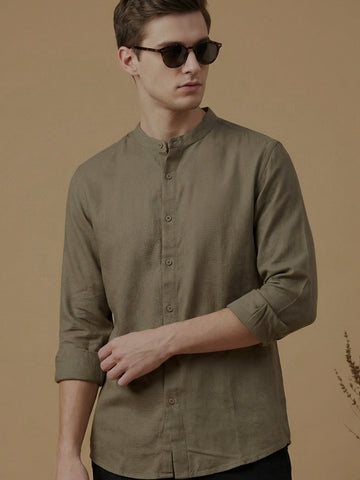 FluidLinen: Fluid Linen Breathable Solid Casual Shirt