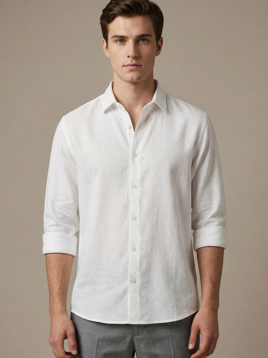 Penta-ProWeave: Rare Linen Blend 2-Way Stretch Solid Smart Casual Shirt