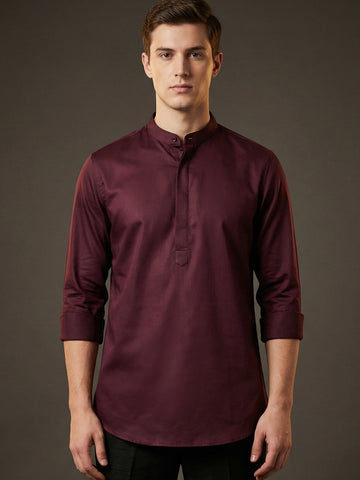 SatinPro-Lite: Satin 2-Way Stretch Solid Ethnic Kurta