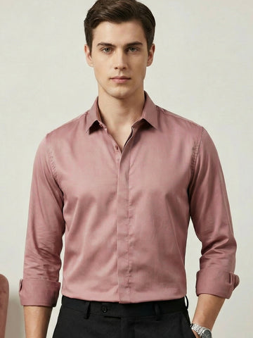 SoftLustre: Satin Finish Soft Solid Party Shirt