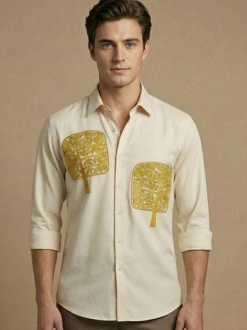 AirX: Wrinkle Free 4-Way Stretch Floral Printed Smart Casual Shirt