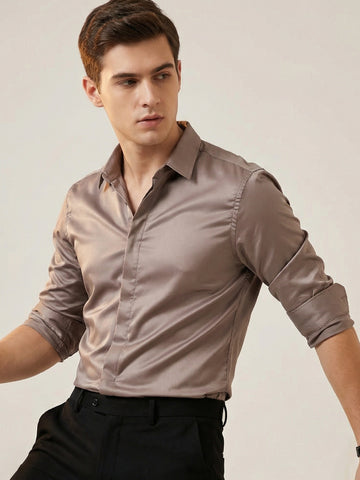 SoftLustre: Satin Finish Soft Solid Party Shirt
