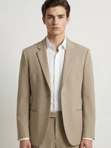 K-Blaze: Satin Finish 4-Way Stretch Solid Formal Blazer