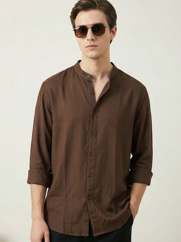FluidLinen: Fluid Linen Breathable Solid Casual Shirt