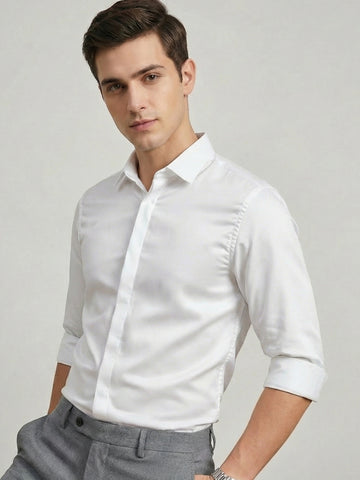 SoftLustre: Satin Finish Soft Solid Party Shirt